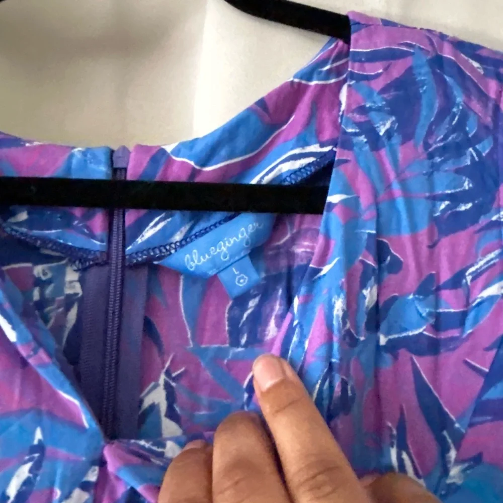 M Blue Ginger Purple and Blue Women's Dress: size large - Picture 6 of 8